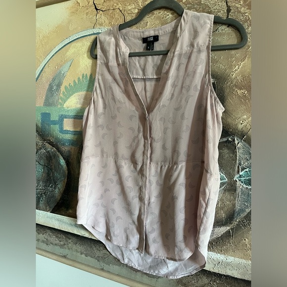 PAIGE Silk Pink Crescent Moon Blouse - Picture 2 of 7